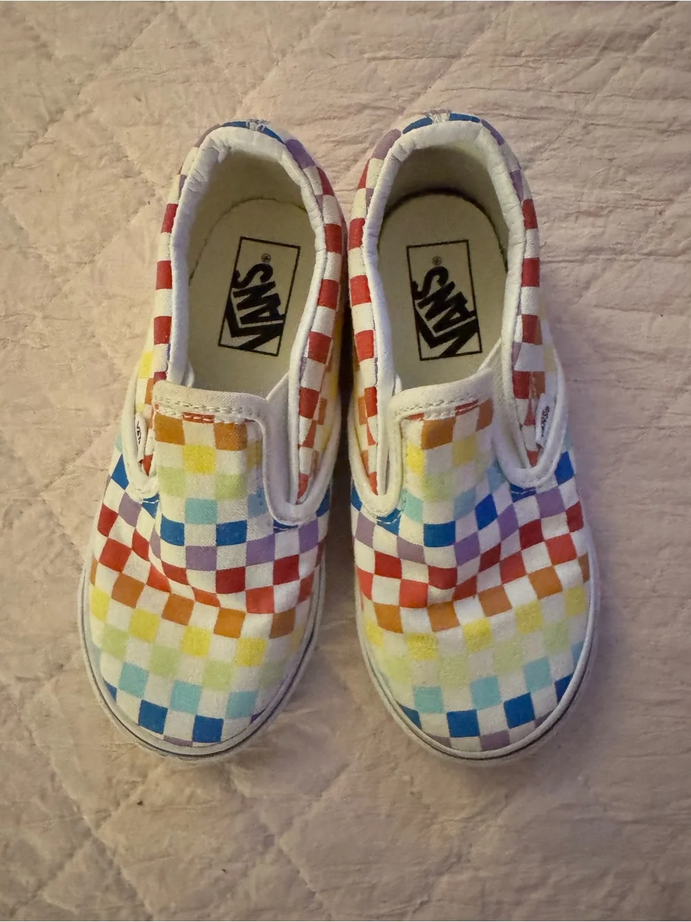 Vans Kids Multicolor Rainbow Checkerboard Slip-On Sneakers